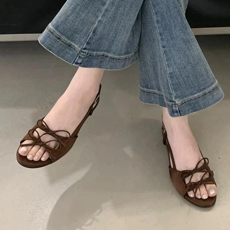 Fashion Flats Women Sandals Summer Fashion Shoes Dress Cozy Casual Slippers Walking Woman Shoes 2025 New Designer Beach Chaussures Femme