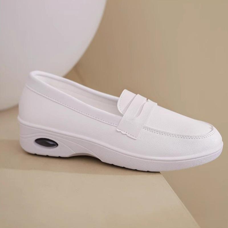 2025 New Women Flat Casual Shoes Nurse Light Comfortable White Mother Shoes Loafers Ladies Leather Shoe Work Shoe Zapatos Mujer