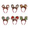 Christmas Headband for Women Girls Holiday Tree/Reindeer/Snowman/Bell Hair Aceessory with Tinsel for Xmas Party Favor