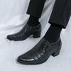 Leather Men Dress Shoes High Heel British Mens Elevator Business Shoes Wedding Party Male Oxford Footwear Increasing Loafers