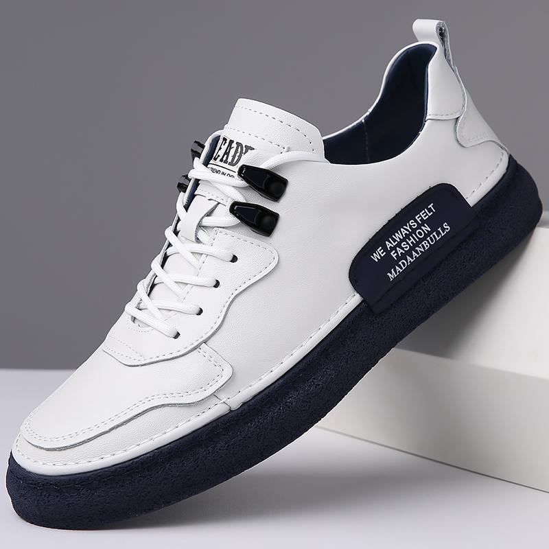 Fashion Trend Youth Men's Casual Leather Shoes Fashion Versatile Comfy Male Sneakers Outdoor Platform Leisure Walking Men Shoes