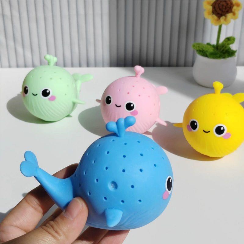 Pet dog cat Toys Sponge Water Absorbing Whale Squeezing Stress Relief Toys Summer Swimming Play Water Toy for pet supplies