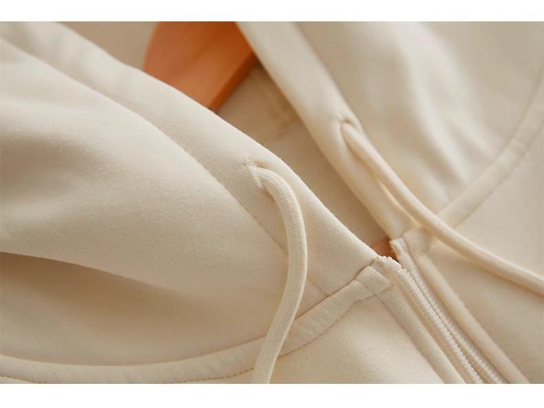 Korean Style Women's Hooded Cardigan Sweatshirt - Autumn & Winter, Loose Fit, Zipper, Lazy Style