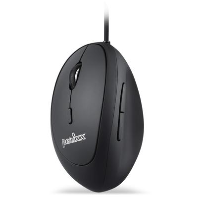 Perixx PERIMICE-519L Wired Vertical Ergonomic Mouse, Small, Mini, Left-Handed, Silent, 105x67x58 Mm, Ergonomic Design - Reduces Wrist Fatigue and