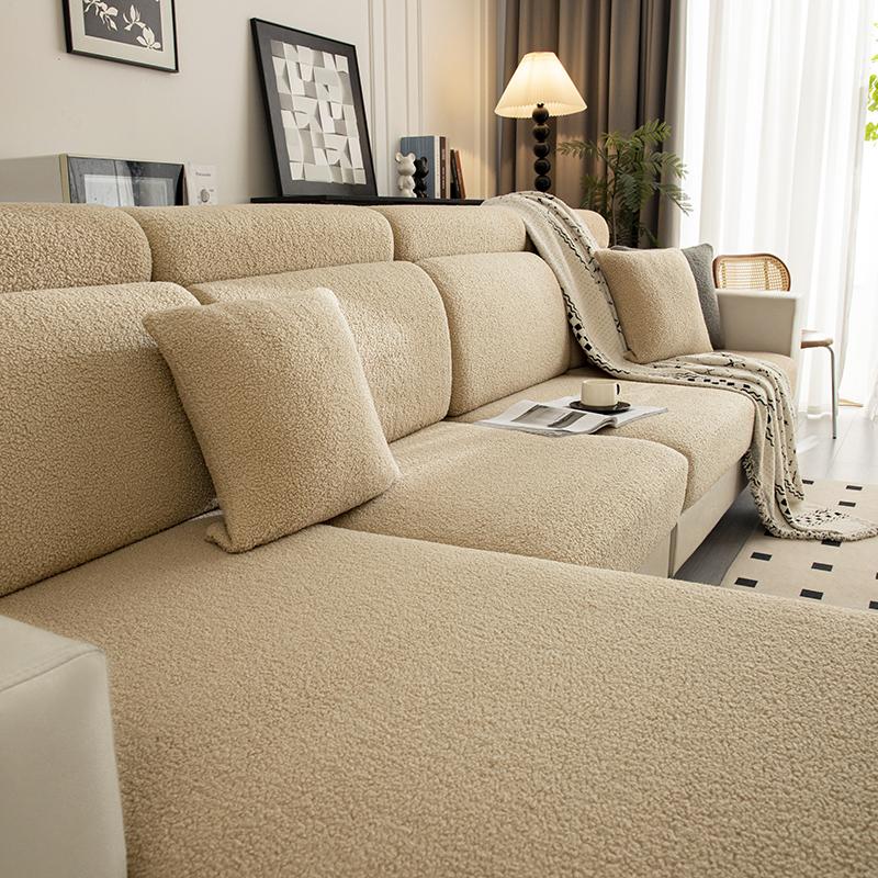 Thick Plush Sofa Seat Cushion Cover, Couch Cushion Covers Universal Sofa Cover Washable Stretch Slipcovers For Sectional Sofa