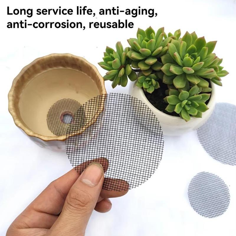 Siatka do doniczek Siatka Okrągły Otwór Drenażowy do Dna Doniczki Zapobieganie Wypłukiwaniu Ziemi Bonsai Kwiat Roślina Narzędzia Ogrodnicze