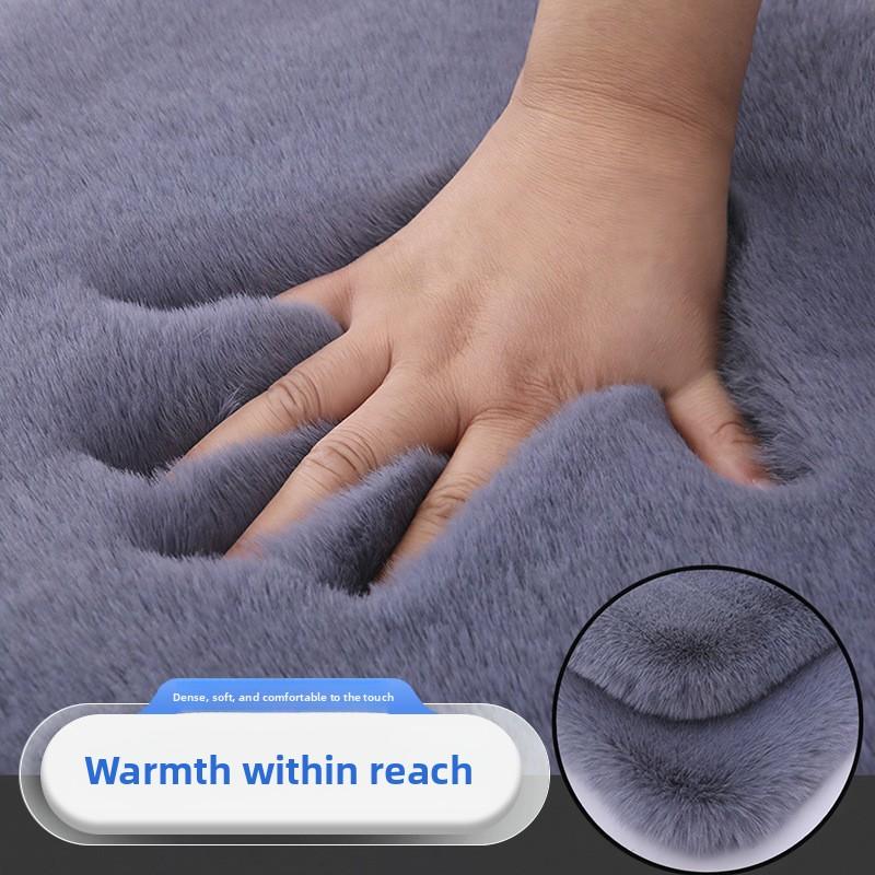 Car Seat Cushion Winter Plush Imitation Rabbit Fur Warm Single Seat Square Cushion Free Bundle Warm Seat Cover
