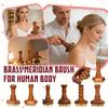 Drewniana Szczotka do Masażu Ciała Ręczna Ergonomiczny Uchwyt Przenośna Miedziana Główka do Masażu Głebokich Tkanek Szczotka do Masażu Gua Sha, Ciało Gua Sha Dla Dorosłych Stylizacja