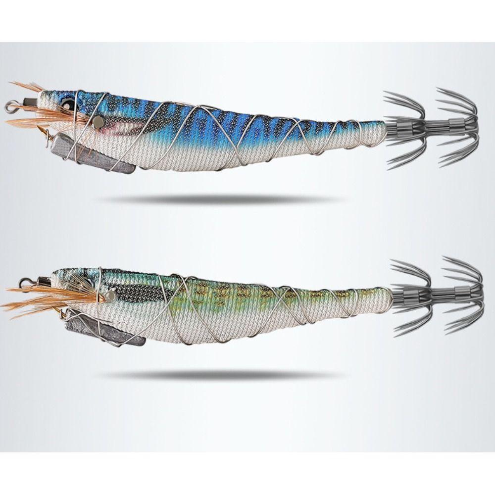 Plastic Metal Wire Wood Shrimp Multicolor Octopus Lure Durable Fishing Bait  Fishing