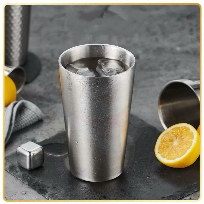 260/300/350/450 ml Nerezové Prémiové Pohárky na Pití Nerozbitné Udržující Chlad Pro Pikniky Domácí Večírky Denní Použití
