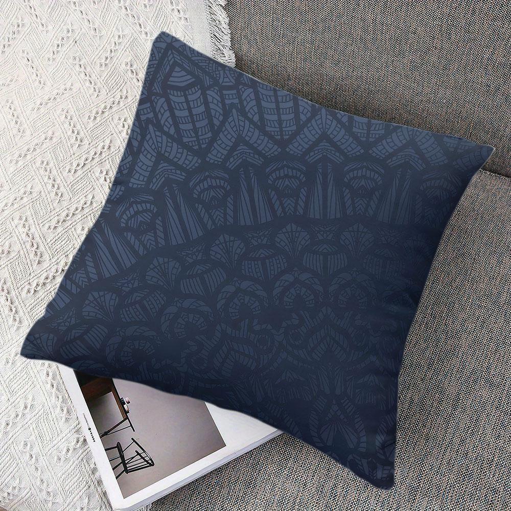 Midnight Geometric Maze Square Jacquard Pillow Cover for Sofa Office Waist Cushion Cover Home Decorative Pillowcase