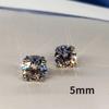 Hot Simple Stud Earrings for Women 3mm/4mm/5mm/6mm/8mm Round CZ Stone Silver Color Ear Piercing Earrings Trendy Jewelry