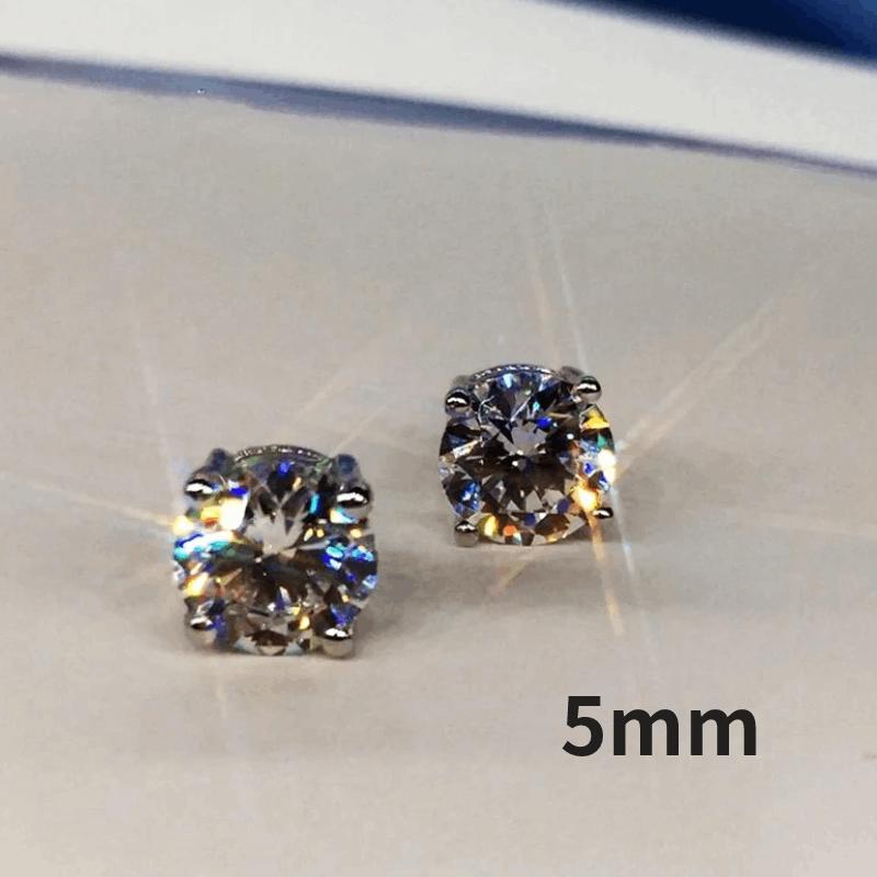 Hot Simple Stud Earrings for Women 3mm/4mm/5mm/6mm/8mm Round CZ Stone Silver Color Ear Piercing Earrings Trendy Jewelry