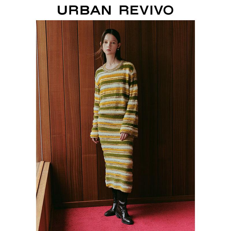 UR Women's Retro Color-Block Textured Knit Sweater