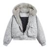 Herren Baumwoll-Steppjacke mit Winterwärme und Windschutz, Baumwolljacke, Lockere Freizeitjacke, Dicke Jacke