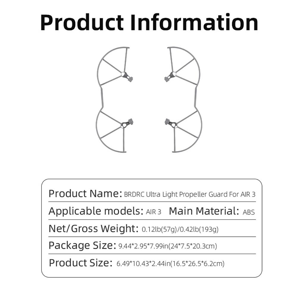 Drone Propeller Guard Drones Blades Flight Safety Propeller Paddle Protection Quick-Release Propeller Guards Compatible For DJI Mavic Air 3 Drone