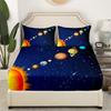 Space Planet Pattern Mattress Four-piece Bedding Set Bedroom Dormitory Bedding Decoration