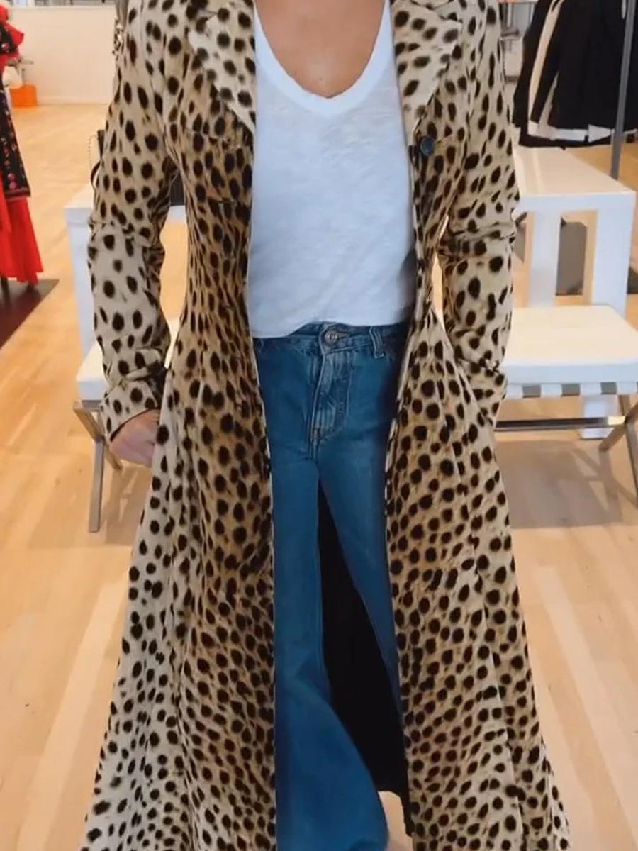 Новая осенне-зимняя женская куртка с леопардовым принтом, повседневная ветровка, рабочая одежда, женская одежда L