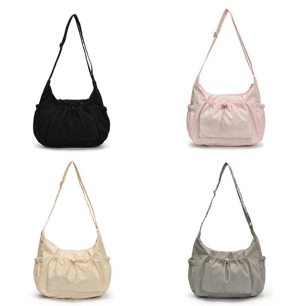 Nylon Sling Bag For Women With Drawstring Closure And Mobile Pocket For Casual Travel