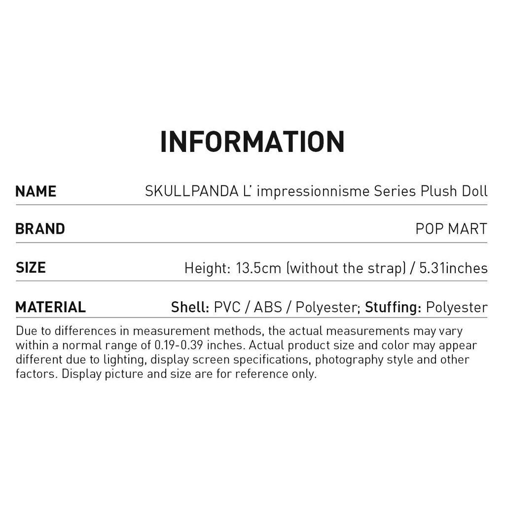 POP MART × SKULLPANDA "L'Impressionnisme" Series Plush Doll - Official Blind Box Collection (9-Pack/Single Box Options Available)