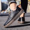 Men Vulcanized Shoes New Casual Leather Sports Fashion Waterproof Vulcanized Comfortable Spring Casual Shoes for Men