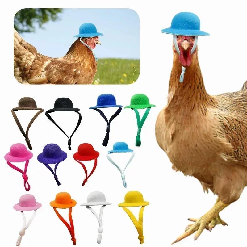 Household Pets Head Decor Chicken Hat for Hens Tiny Pets Chicken Accessories Hen Top Hat for Rooster Duck Parrot Hamster Poultry