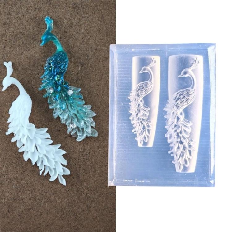 Multi Purpose Silicone Mold With Realistic Peacockbird Detailing Perfect For DIY Nail Designs And Gift Embellishments