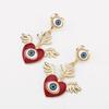 Women European American Fashion Eye Senior Sense Earrings Unique Personality Love Oil Drip Stud Earrings