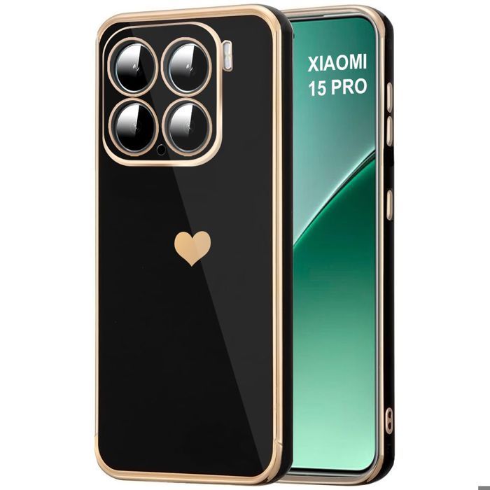 Protective Case - E.F.CONNECTION - for Xiaomi 15 Pro - Silicone - Shockproof - Elegant with Heart Pattern