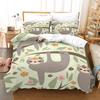 Sloth Duvet Cover Set Arboreal Mammal Sleeping On Branch In Forest Lazy Mood Relaxing Theme Decorative Polyester Bedding Set