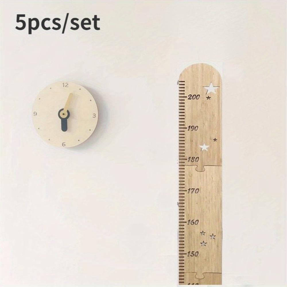 

5 шт./компл. детская деревянная линейка высоты детская комната сращенная деревянная линейка для измерения роста звезды линейка высоты wooden