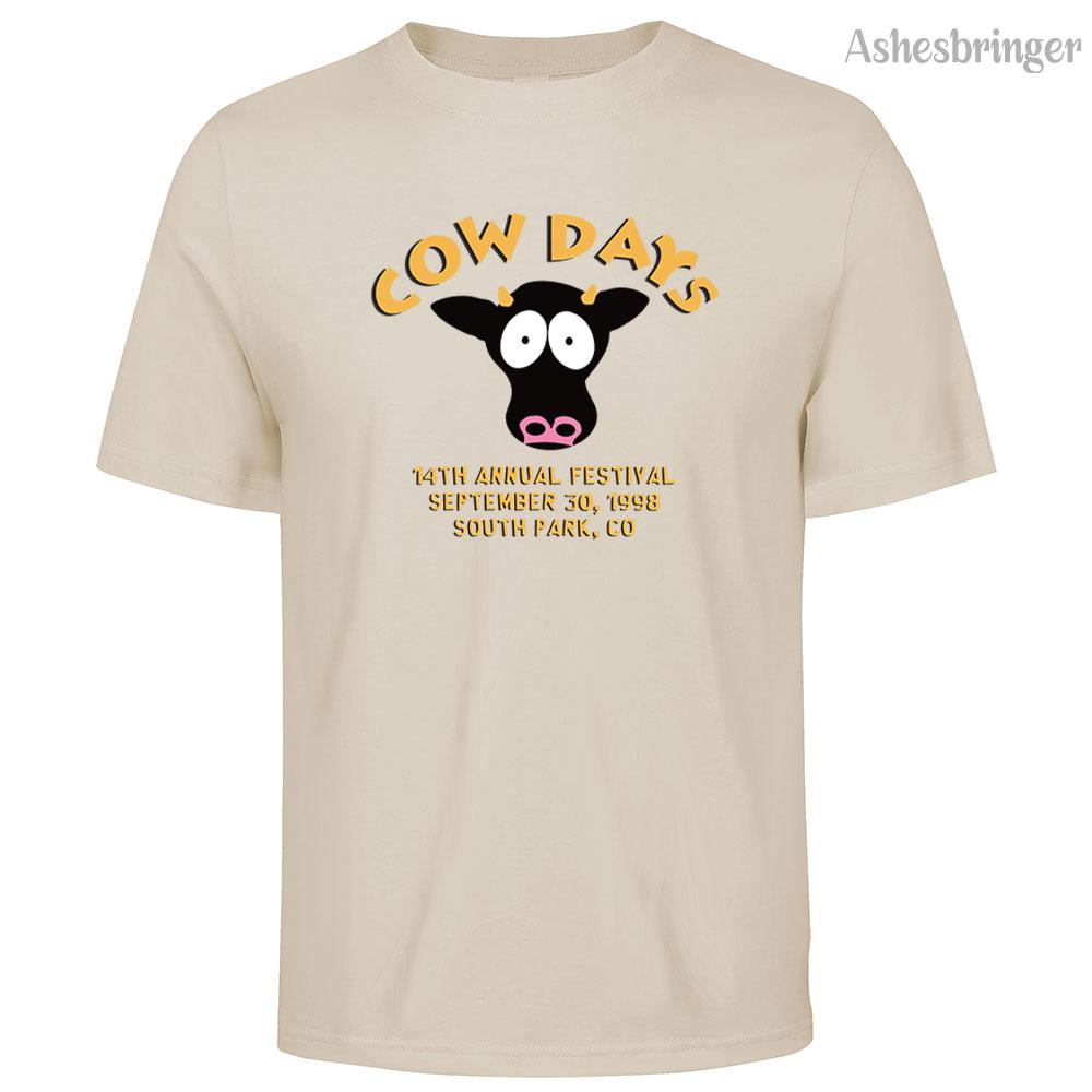Funny Anime South Park Cow Day Graphic Printed Cotton Men's T-Shirt Loose Casual Street Style For Men and Women