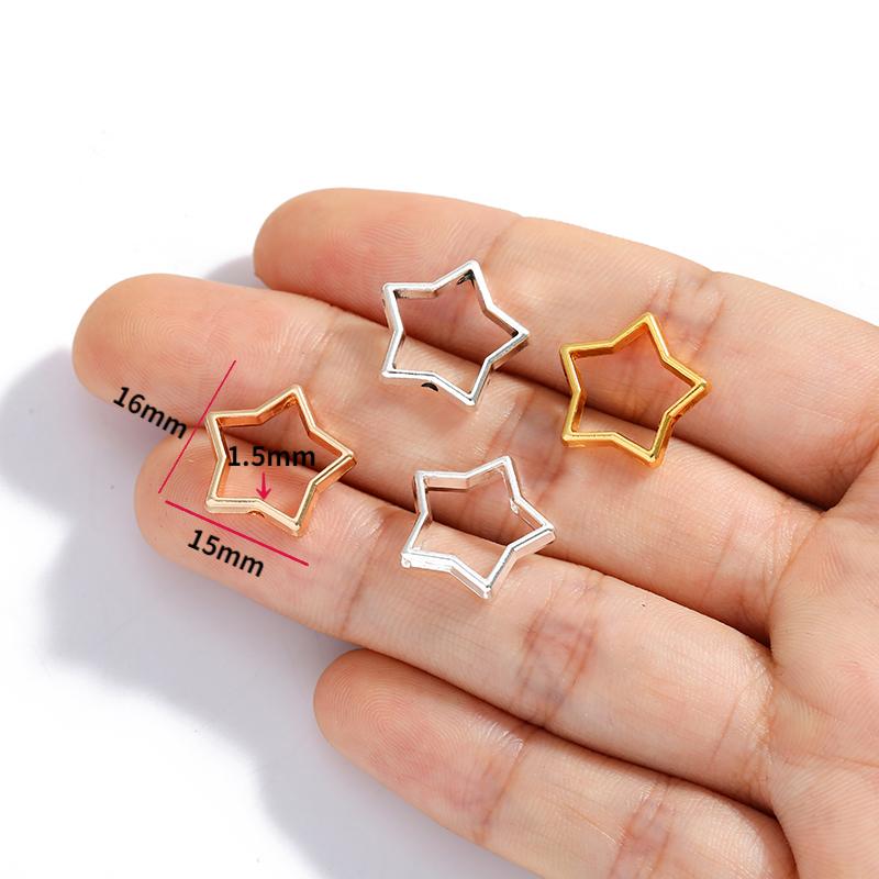 20 Stück Sternperlen Ring Abstandshalter Perlen Kappe DIY Armbandperlen Für Schmuckherstellung Zubehör Innendurchmesser geeignet für 8mm Perlen