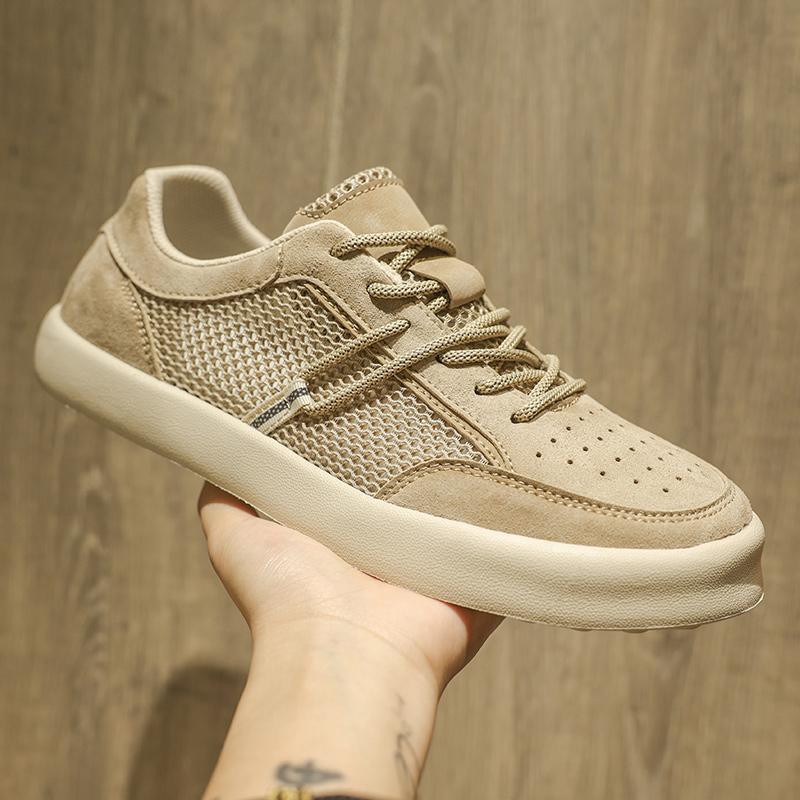 Fashion Breathable Mens Suede Leather Shoes Summer Sports Shoes Casual Lightweight Treking Footwear Fashion Sneakers Non Slip Trainers