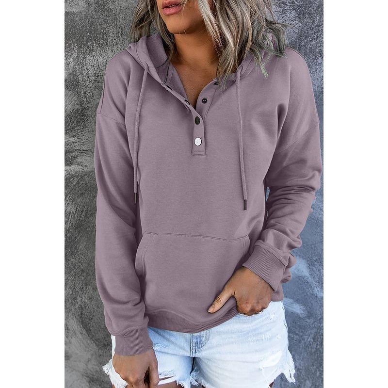 Women S Long Sleeve Loose Casual Hooded Sweatshirt With Drawstring Pockets