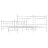Vidaxl Metal Bed Frame with Headboard and Footboard, White, 200X200 Cm