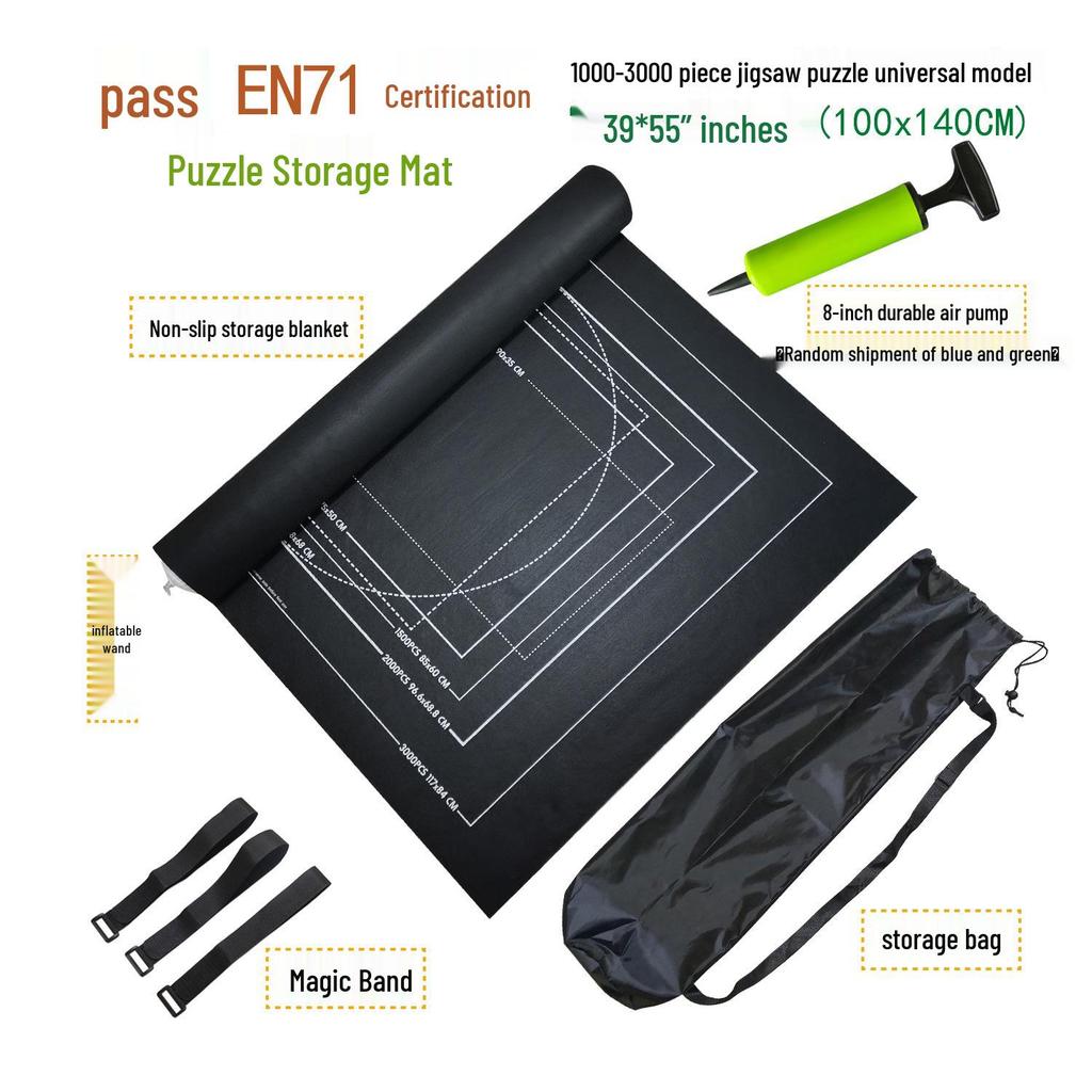Crease-Free Puzzle Storage Mat for 500-1500 Pieces with Color Box Packaging