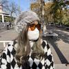 Rabbit Fur Hat Female Chuanxi White Fur Hat Fur Cold and Warm Plush Knitted Hat Cute Headgear Autumn and Winter