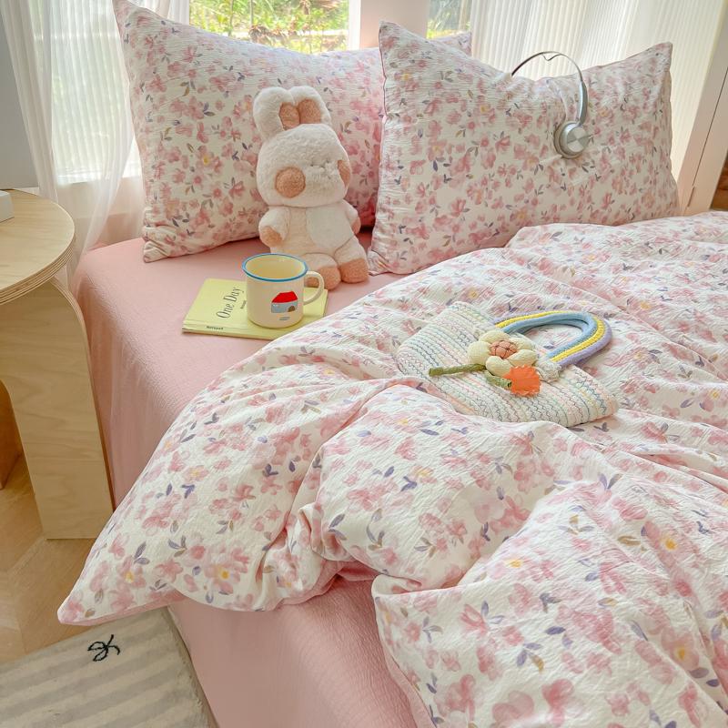 French Style Floral Bedding Sets 2025 New Soft Bed Sheet Set Woman Duvet Cover For Girls With Pillow Covers Quilt Cover