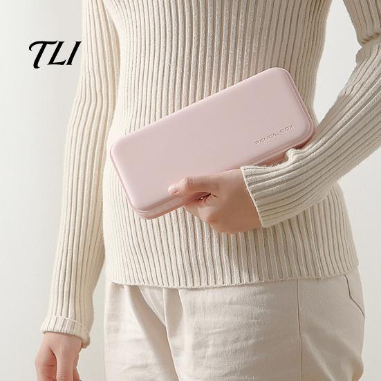 Compact Writing Instrument Holder 2Pcs Simple Pencil Case for Students, Plastic Slim Design Stationery Storage with Multiple Compartments, Lightweight