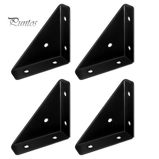 4Pcs 90 Degree Gusseted Angle Connector Brackets Rustproof Corrosion Resistant Gusset Corner Brace Fasteners