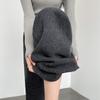 Women's High-Waist Wool-Blend Herringbone Wide-Leg Slit Casual Pants