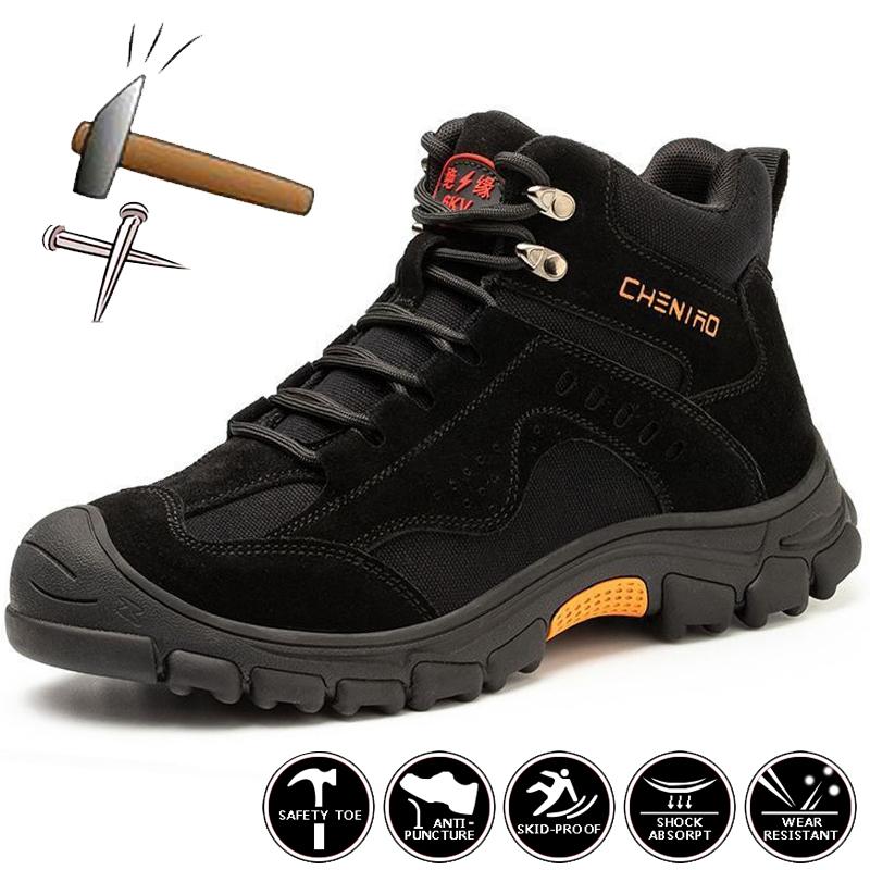 Safety Shoes Men For Work Boots Anti-Smash Plastic Toe Insulated Shoes 6KV Safety Boots Men Work Shoes Anti-Scalding Welder Boot