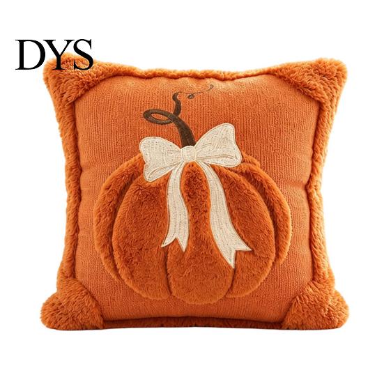 Retro Farmhouse Cushion Covers Pumpkin Cover, Plush Embroidered Bow Throw Pillow 18 Decorative Cover for Thanksgiving x Inch Soft Autumn Case