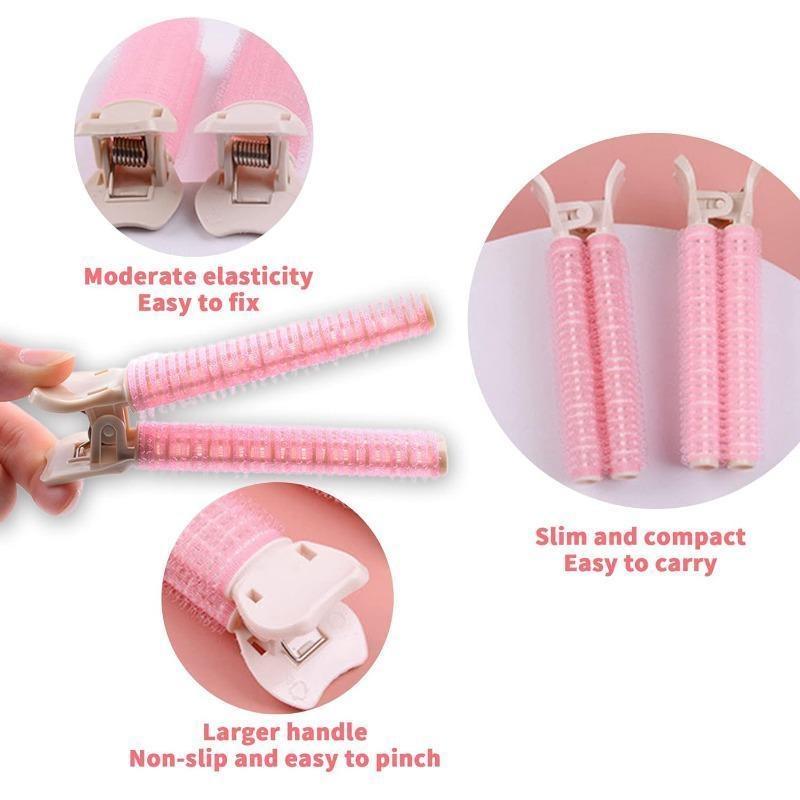 4Pcs Hair Rollers Volumizing Curlers Root Clips Fluffy Instant Bang Heatless Hair Curler No Heat Styling Tool