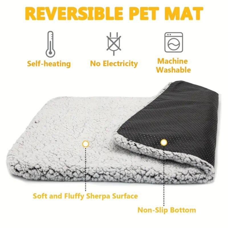 Washable Warming Pad For Pet with Removable Inner Layer NonSlip Bottom Comfortable Auto Heating Mat For Cold Weather