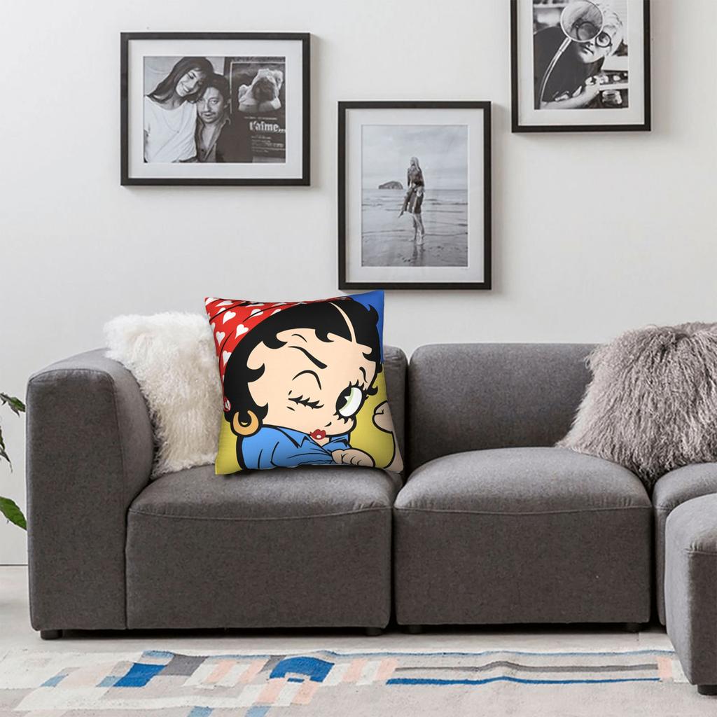 B-Bettys Boops Pillow Case Morden Pillow Cover Comfy Pillowcases For Living Room Bed Chair