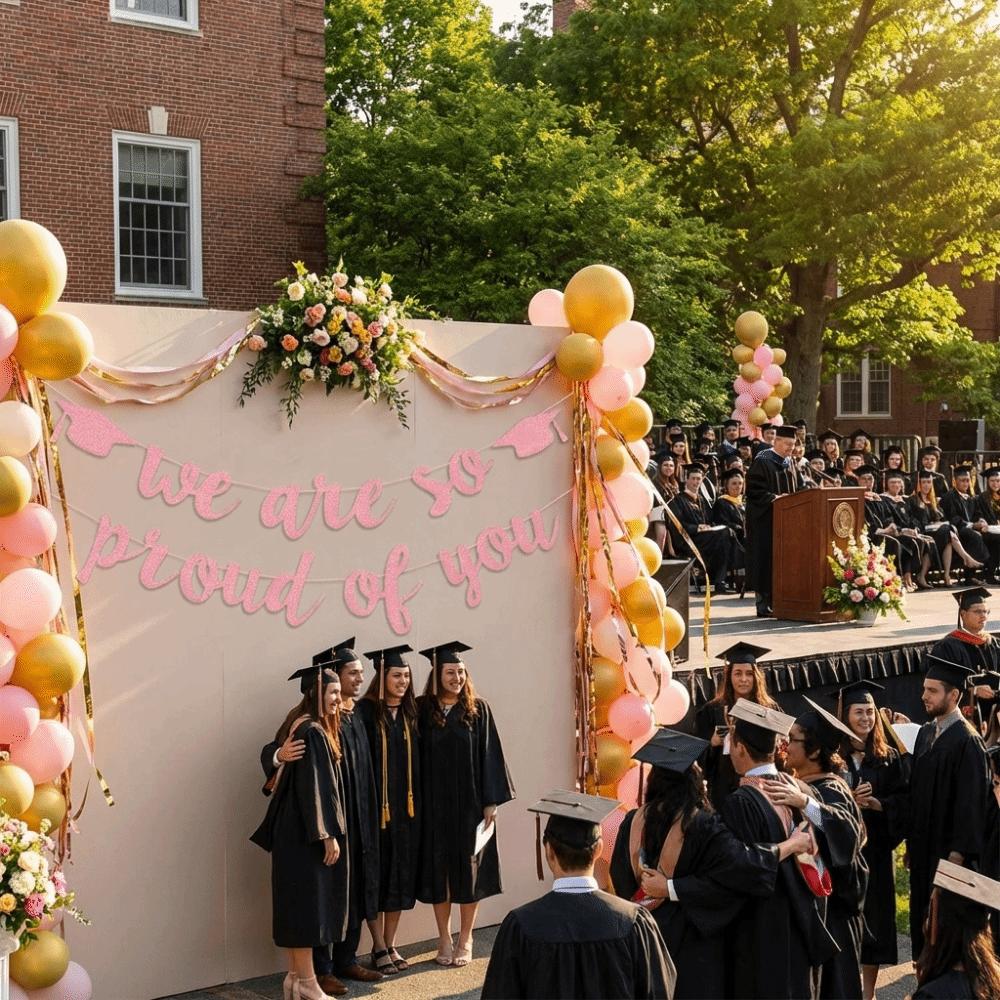 Glitter Decor Graduation Party Banner Reusable Graduation Hanging Banner  Graduation Party