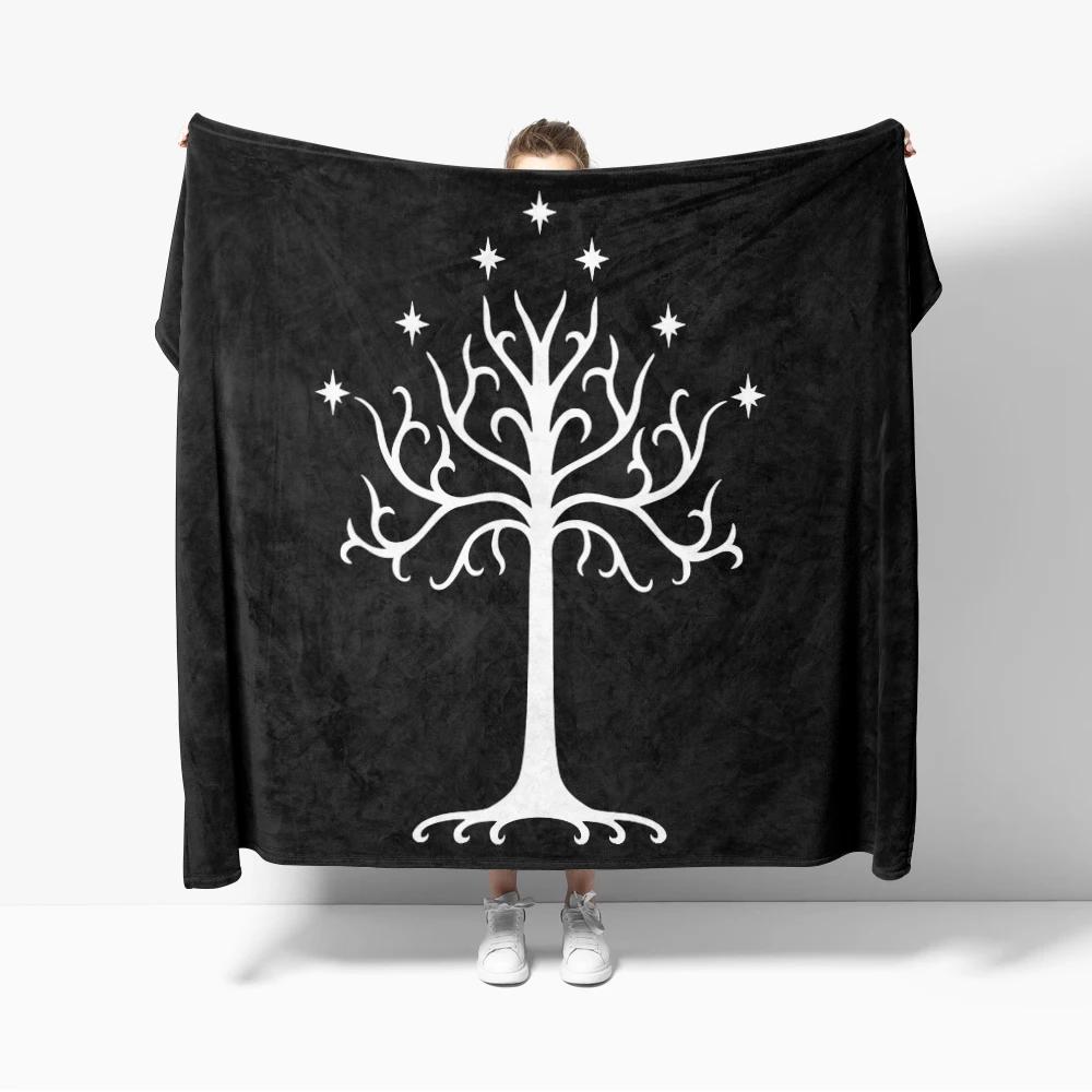 Lord Ring Horse Tree Flannel Throw Blanket for Sofa Decor Bed Perfect for Movie Nights with a Cute Design