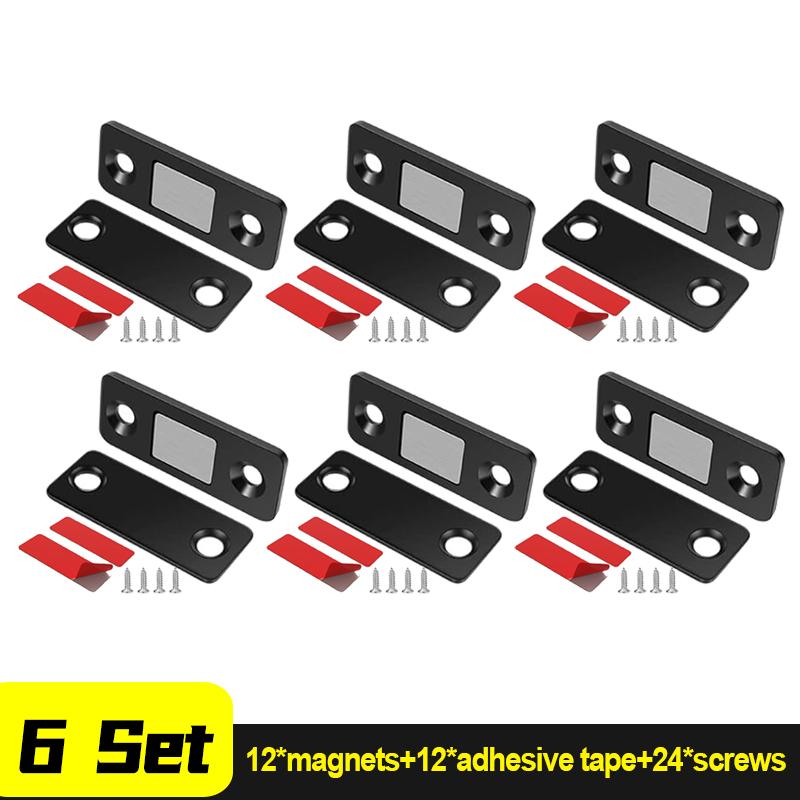Ultra-Thin Magnetic Door Catch Self Adhesive Drawer Latch Metal Magnet Latches Cupboard Cabinet Door Closed Catches with Screw